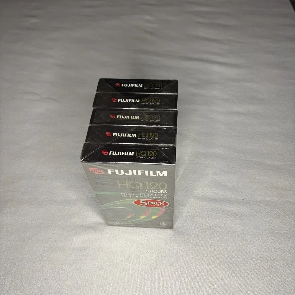 Fujifilm VHS‎ Tapes Unisex OS Black New 5 Pack HQ120 6 Hour High Quality Sealed
